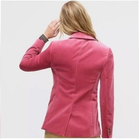 J Crew Pink Velvet Parke Blazer - Picture 2 of 13
